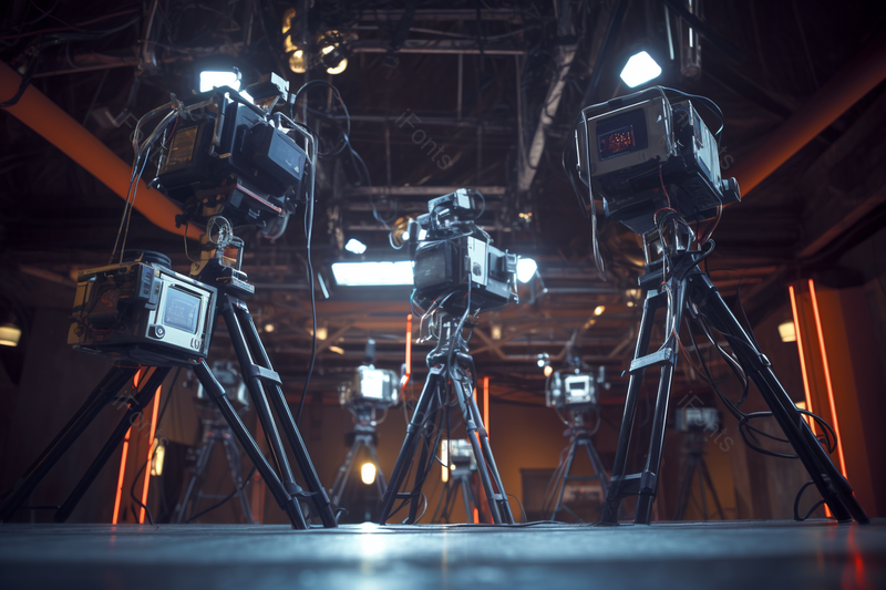 演播室的电视摄像机照相机器设备工作室摄影图,高清,摄影图,摄影图片,图片大全,摄影图免费下载